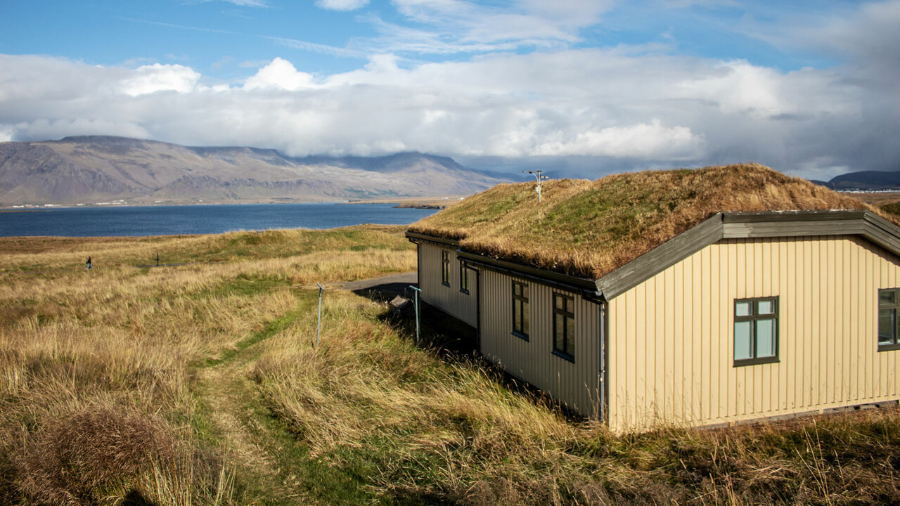 Die Insel Videy liegt vor Reykjavik