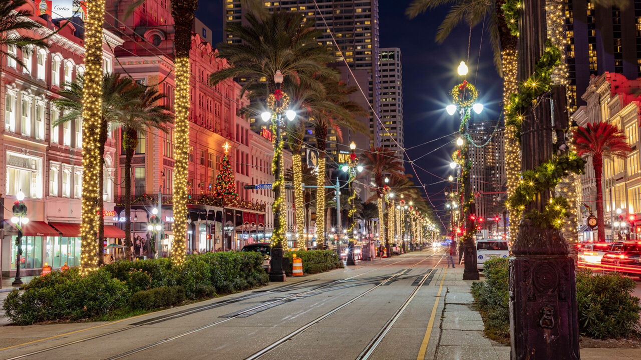 Weihnachtsbeleuchtung in New Orleans