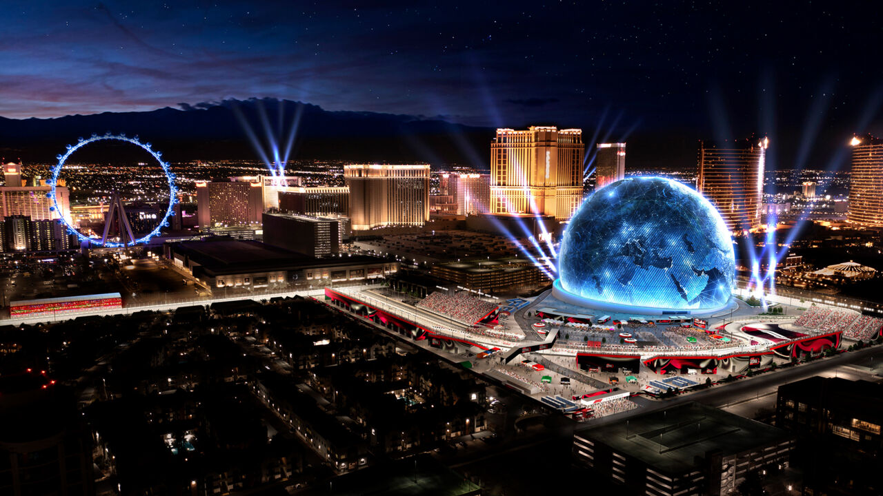 Highlight der Rennstrecke: Die „Sphere“ in Las Vegas