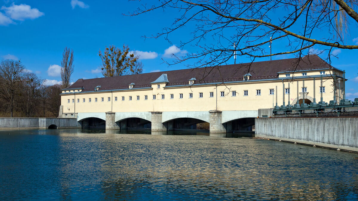 Ausblick auf das Stauwehr Oberföhring