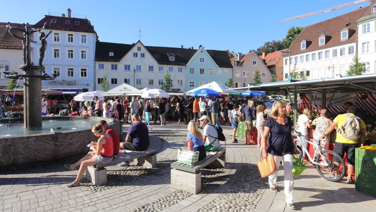 Marktplatz in Kempten, Wochenmarkt 