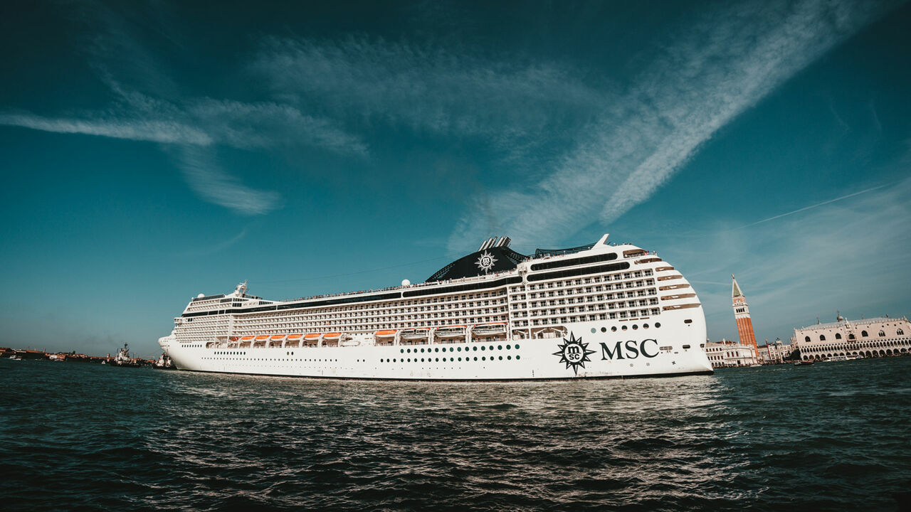 MSC Cruises-Schiff in Venedig, Kreuzfahrt