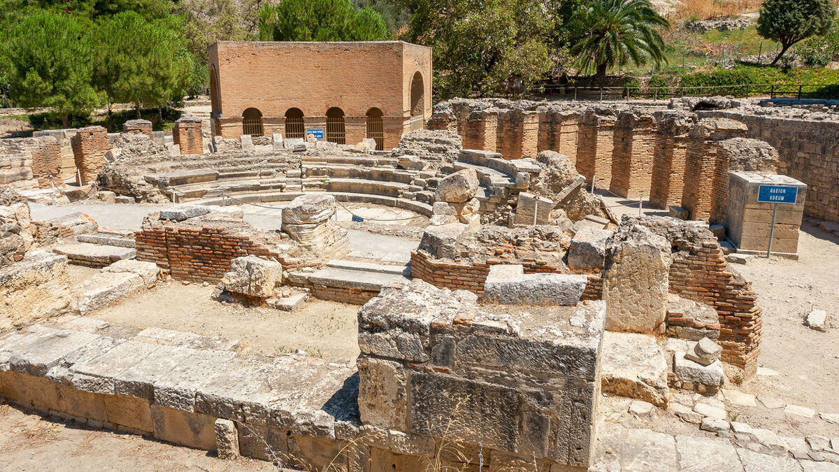 Die Ruinen der kretischen Stadt Gortyn