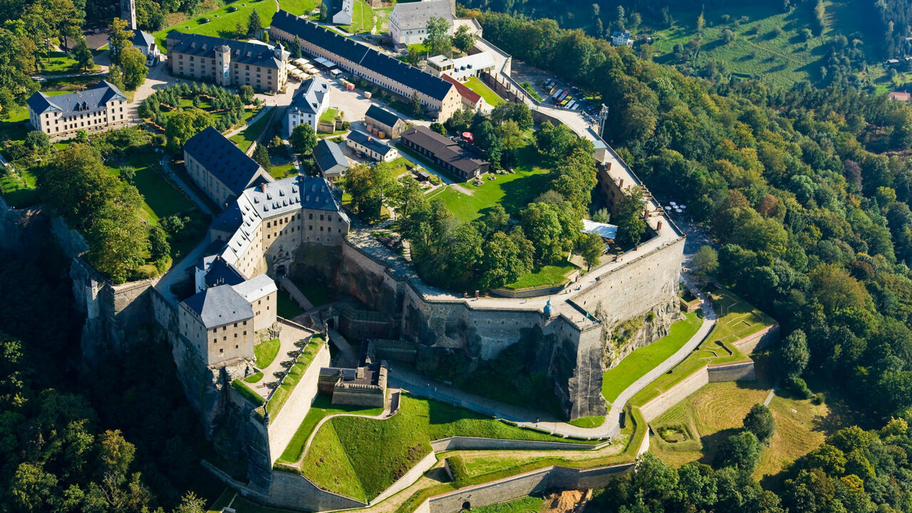 Festungsanlage Königstein von oben 