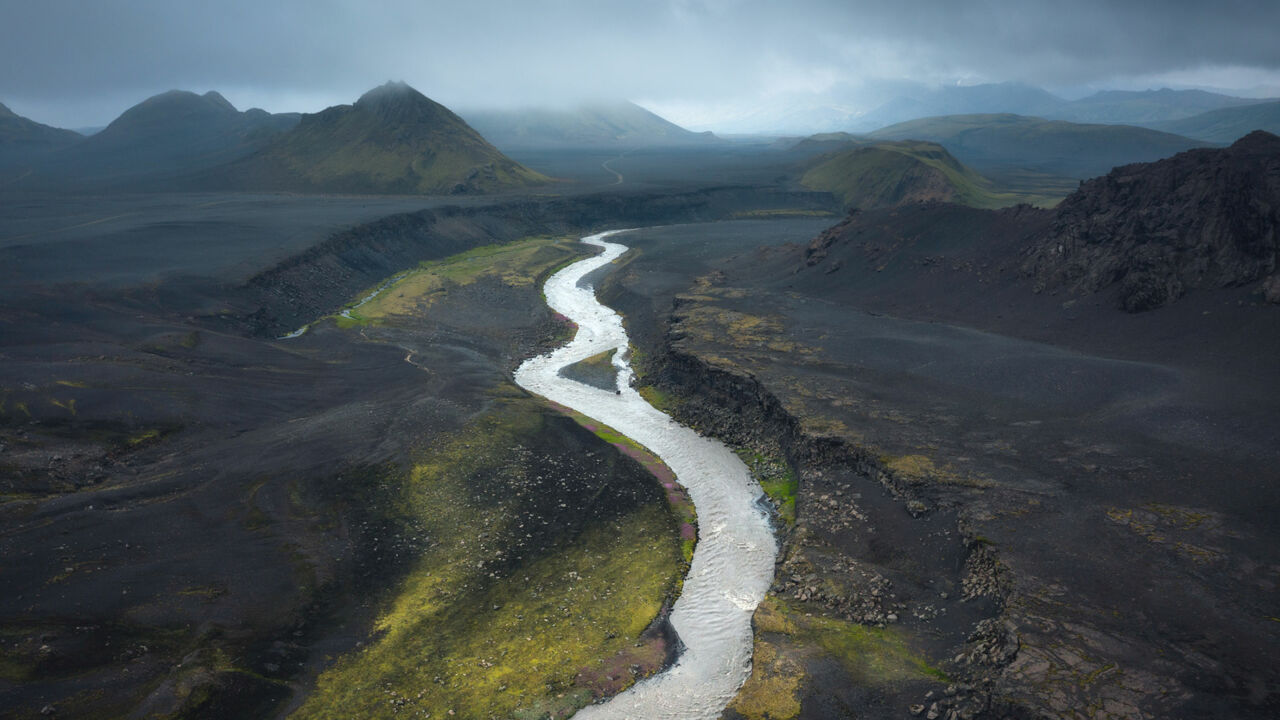 Laugavegur-Trail, Aerial der Aschewüste