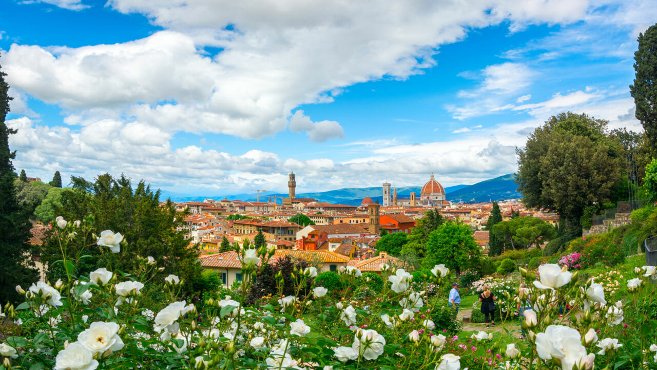 Ausblick vom Rosengarten Giardino delle Rose, Florenz