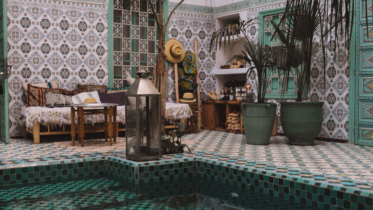 Mosaike in einem Riad von Marrakesch