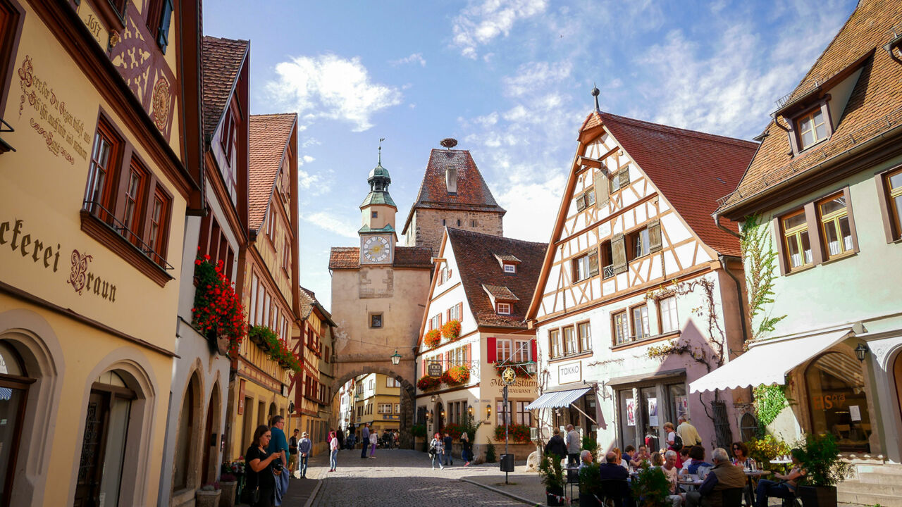 Mittelalterliche Gassen in Rothenburg ob der Tauber