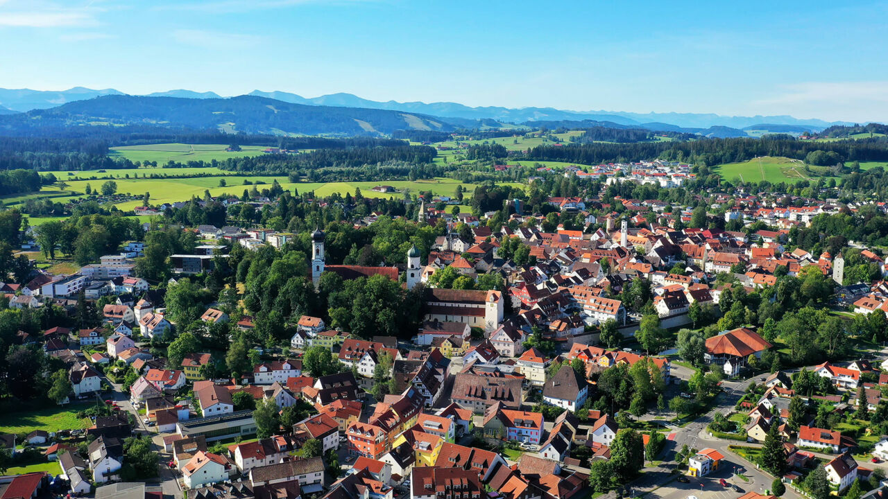 Blick auf die Altstadt von Isny im Allgäu