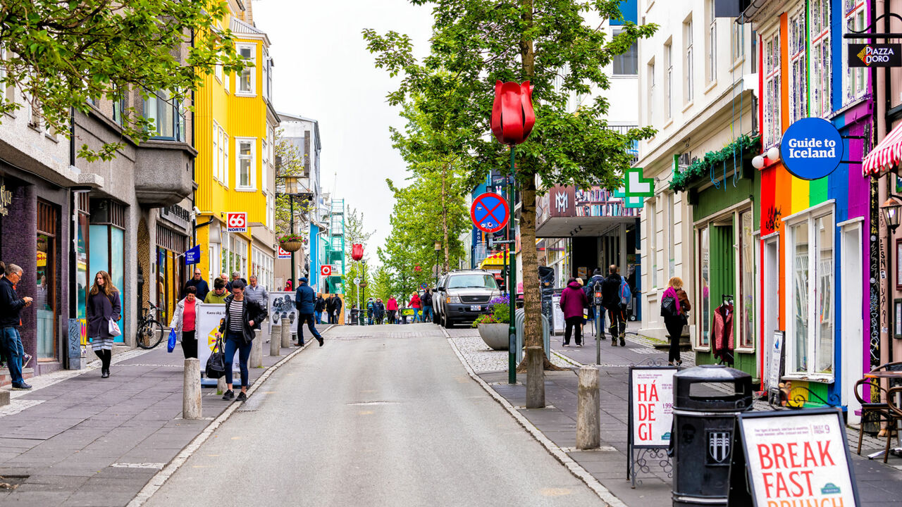 Einkaufsstraße Laugavegur in Reykjavik