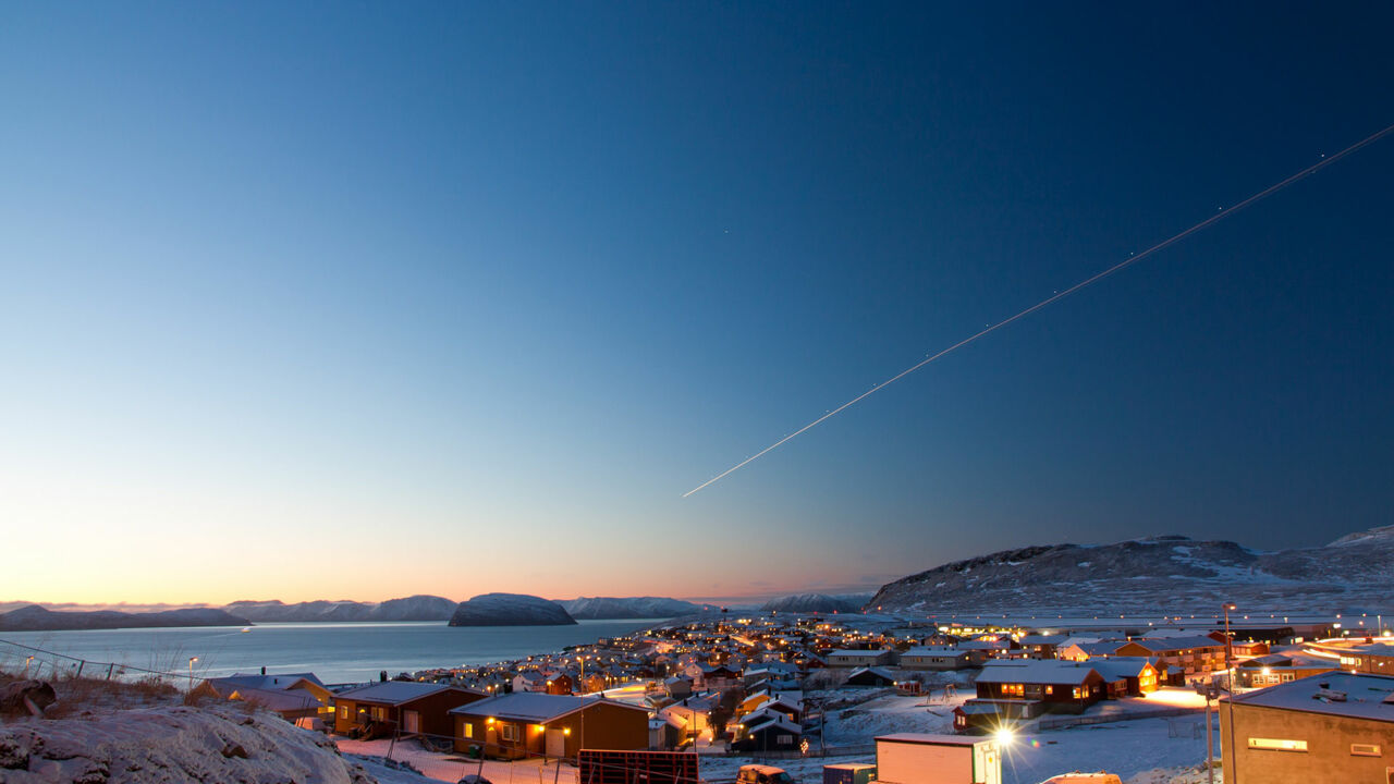 Blick auf Hammerfest im Winter