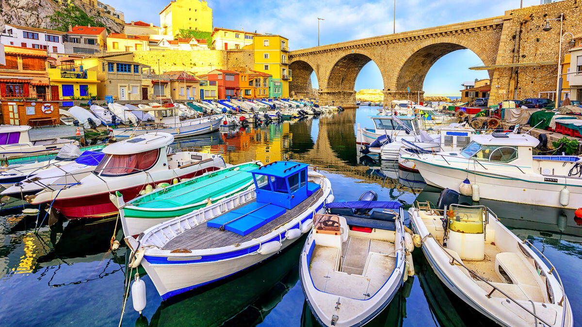 Fischerboote, Vallon des Auffes