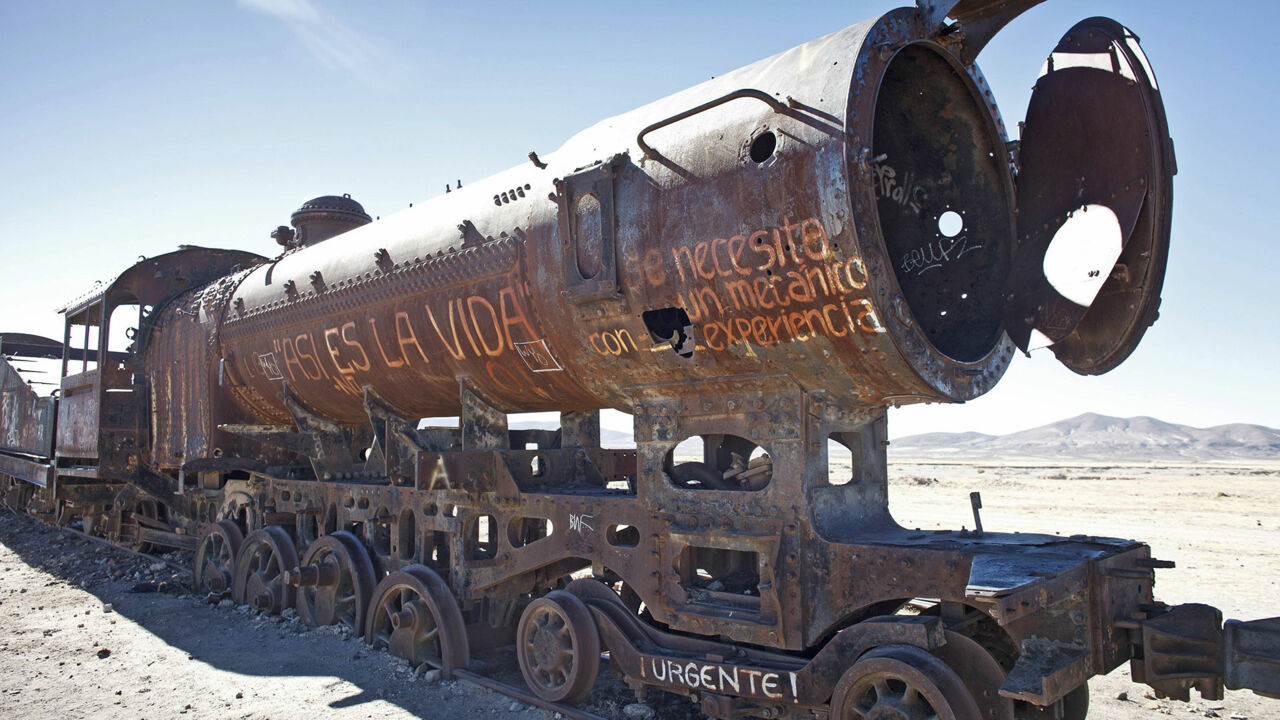 Eisenbahnfriedhof bei Uyuni in Bolivien