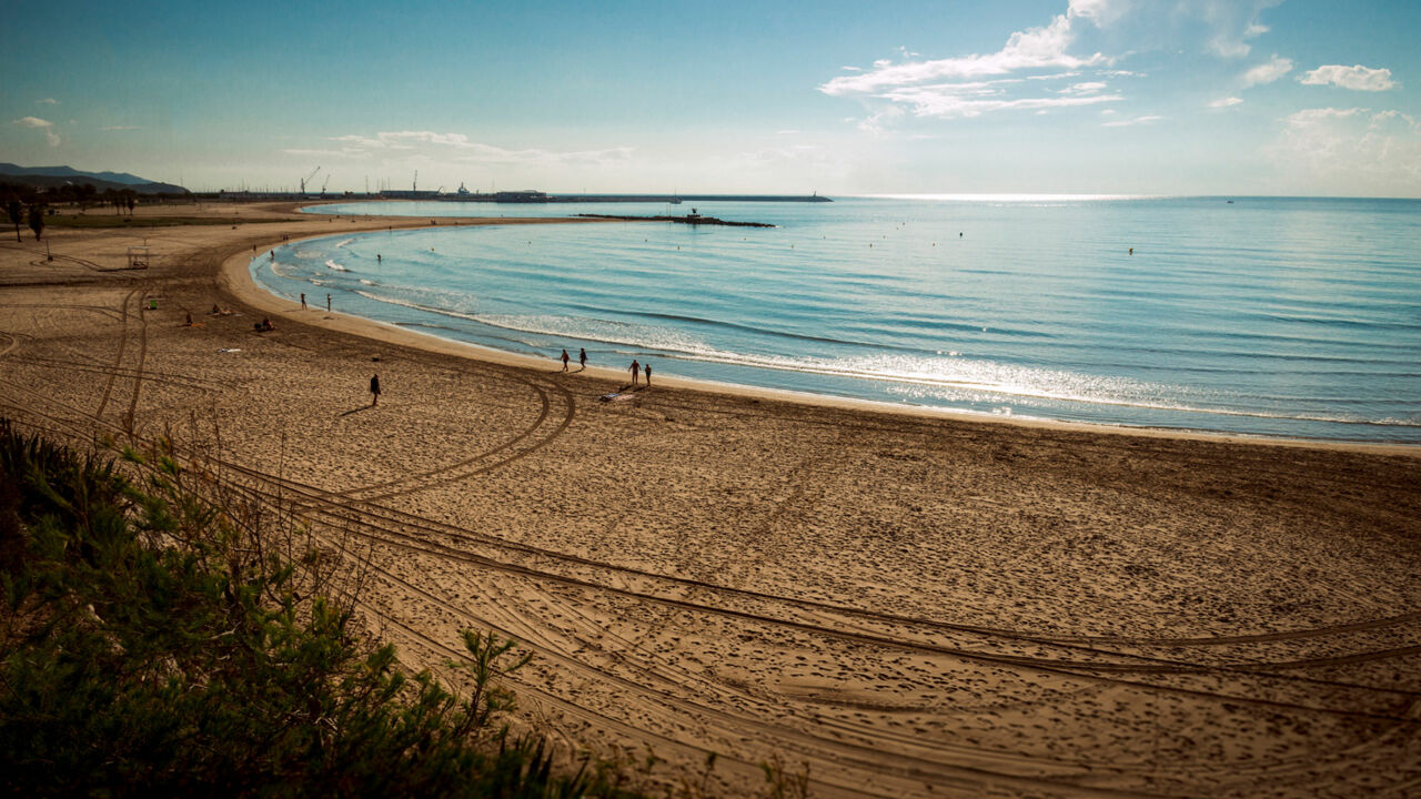 Strand in Vilanova i la Geltrú, Costa Barcelona 