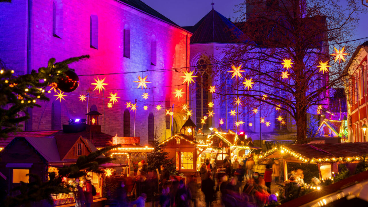Blick auf den Weihnachtsmarkt in Soest