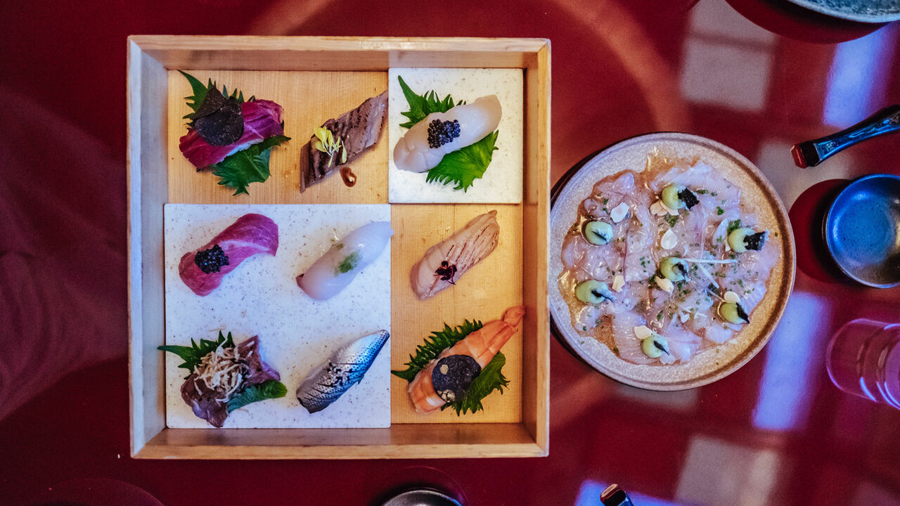 Perfekt angerichtetes Sushi wird im „Mimi Kakushi“ serviert. 