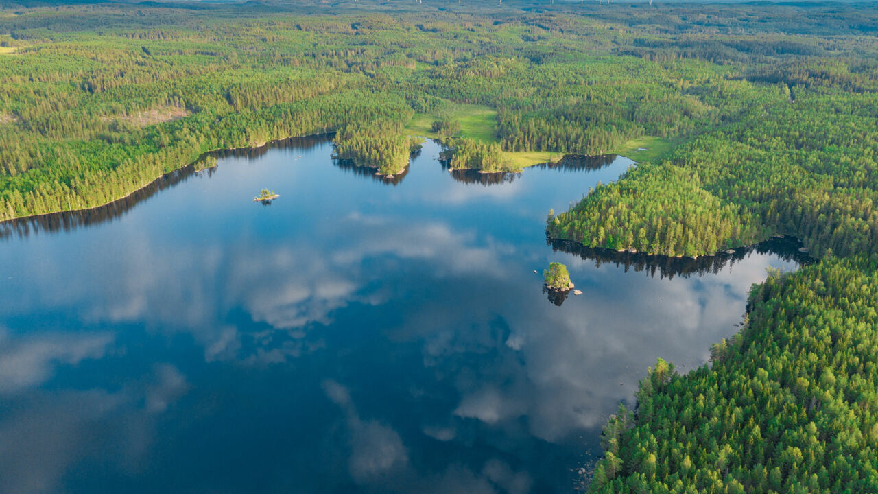 Vänern von oben, größter See in Schweden