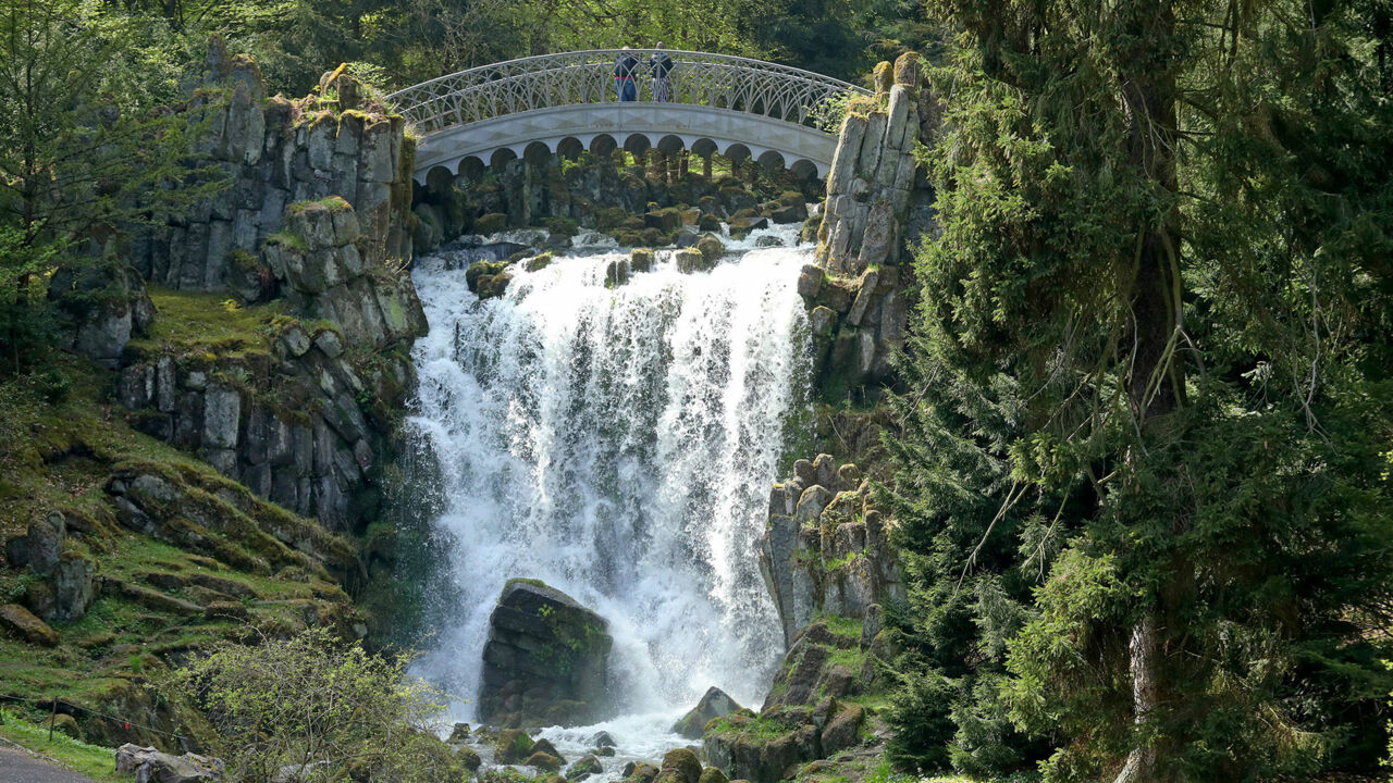 Wasserspiele im Bergpark Wilhelmshöhe in Kassel