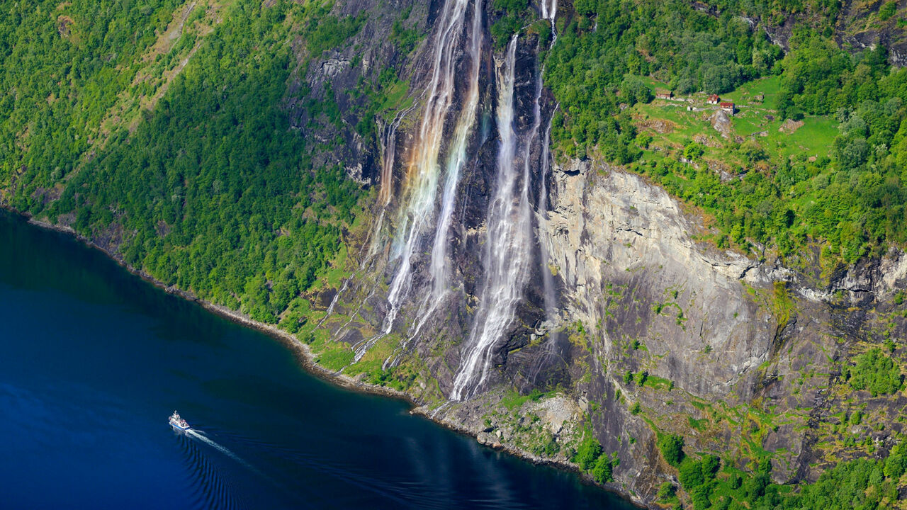 Seven Sisters Waterfall am Geirangerfjord