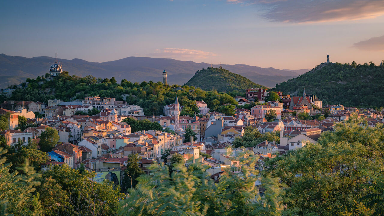 Bulgarien, Blick auf die Stadt Plovdiv