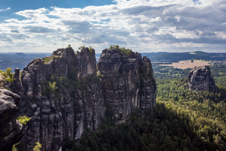 Elbsandsteingebirge: Aussicht von den Schrammsteinen