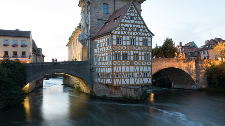 Das Alte Rathaus in Bamberg an der oberen Brücke