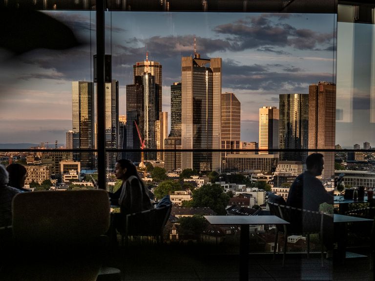 Blick auf die Skyline von Frankfurt