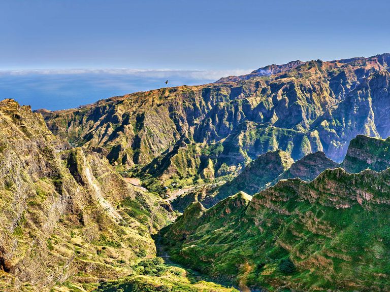 Blick auf Berge der Kapverdischen Inseln