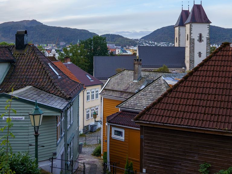 Stadtansicht Bergen, enge Gassen