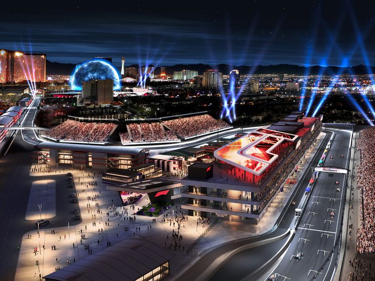 Die Rennstrecke führt unter anderem über den Las Vegas Boulevard „The Strip“ Las Vegas F1 Grand Prix