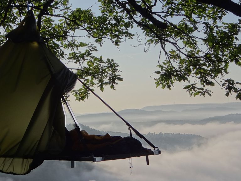 Cloefhänger, Zelt an der Saarschleife