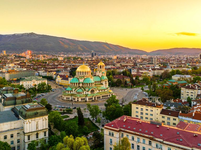 Luftaufnahme der Alexander-Newski-Kathedrale, Sofia