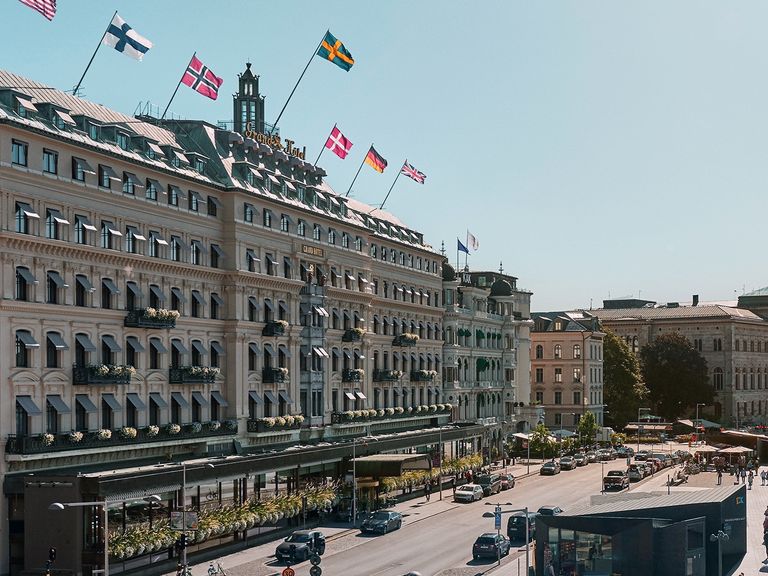 1874 gegründet und bis heute ein Statement an der Uferpromenade: das Grand Hôtel Stockholm Grand Hôtel Stockholm, Schweden
