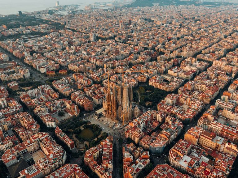 Blick auf das Planviertel Eixample in Barcelona Blick auf das Viertel Eixample, Barcelona