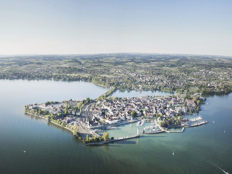 Aus allen Perspektiven wunderschön: Lindau am Bodensee. Lindau am Bodensee, Luftaufnahme