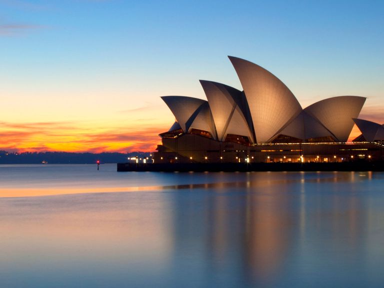 Das Sydney Opera House bei Sonnenuntergang Sydney Opera House