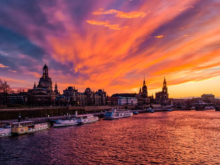 Sonnenuntergang in Dresden