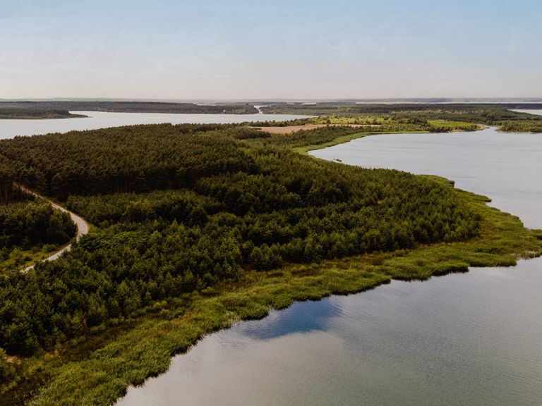 Als der einstige Braunkohletagebau Scado geflutet wurde, entstand der Partwitzer See Blick über den Partwitzer See in Brandenburg
