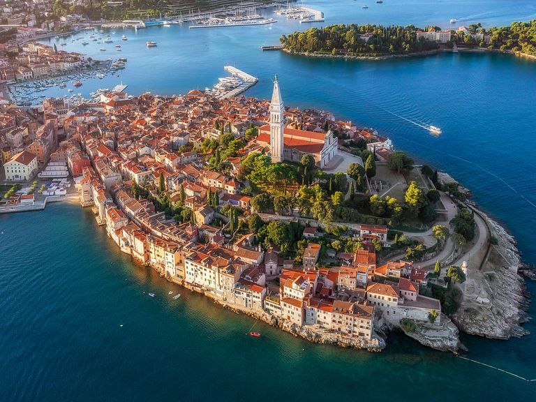 Luftaufnahme von der Altstadt von Rovinj