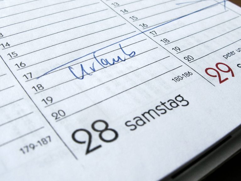 Kalender für die Urlaubsplanung