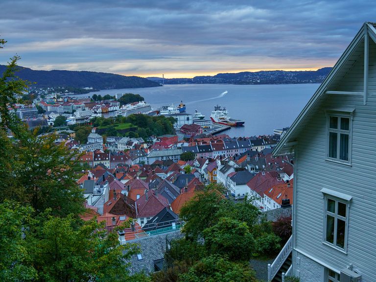 Blick auf den Hafen von Bergen