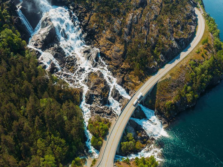 Die Landschaftsroute Ryfylke führt am Lysefjord vorbei.  Landschaftsroute Ryfylke, Norwergen