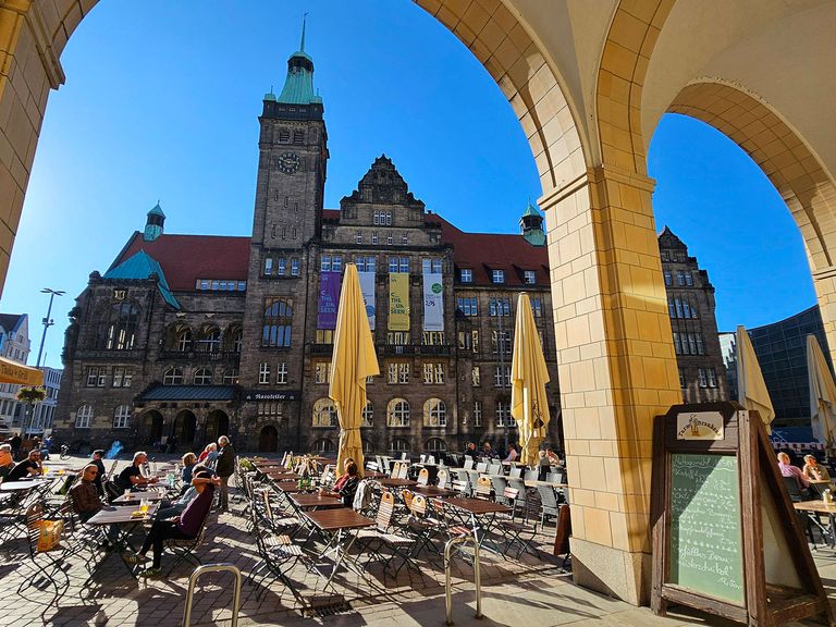 Blick auf den Marktplatz in Chemnitz