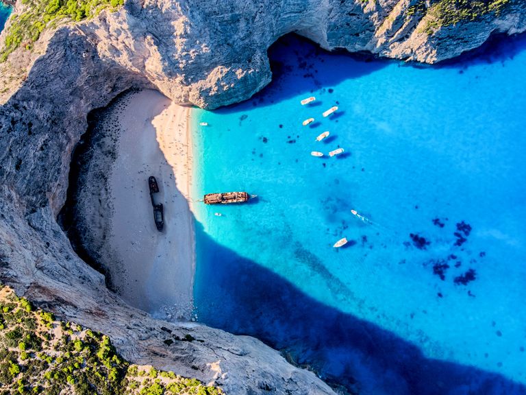 Navagio Beach, Luftaufnahme