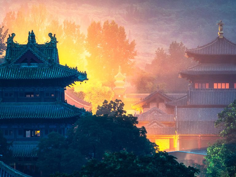 Das Shaolin Kloster zählt zu den bedeutendsten Sehenswürdigkeiten des Landes. Shaolin Tmepel, Hunan, China
