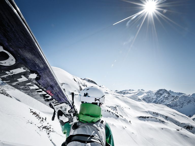 Skifahren im Winter, Nebelhorn Panorama