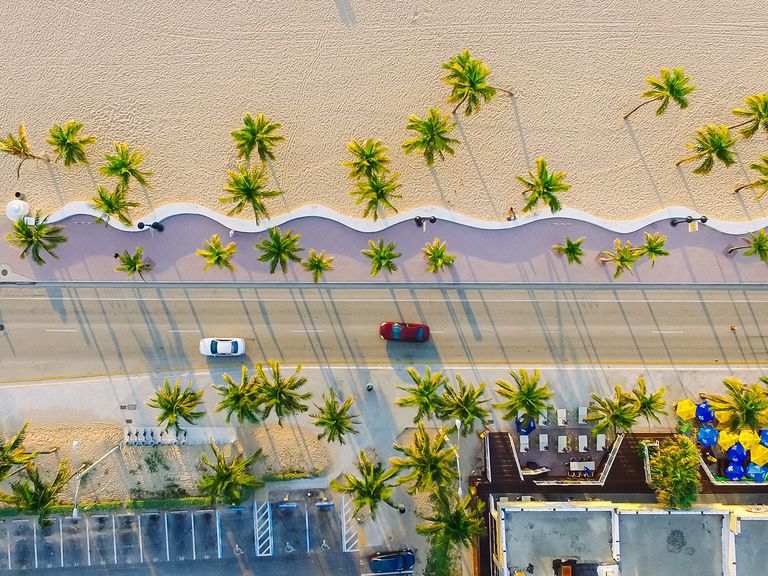 Artsy und cool: Miami Beach in Florida. Miami Beach von oben