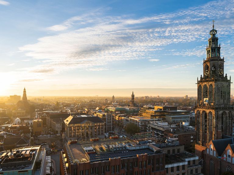 Blick auf den Martiniturm in Groningen Martiniturm in Groningen