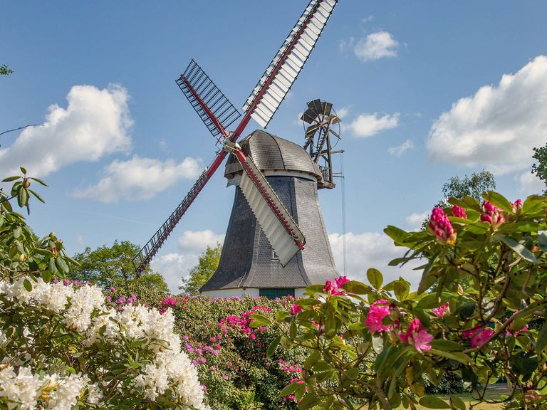 Erdholländer Windmühle, Worpswede in Niedersachsen