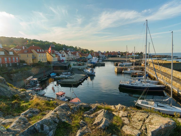 Hafen von Gudhjem auf Bornholm